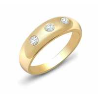9ct Yellow Gold Diamond 0.34ct 3 Stone Trilogy Ring