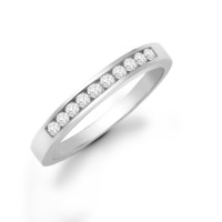 9ct White Gold Diamond 0.25ct Half Eternity Ring
