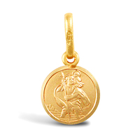 9ct Yellow Gold St Christopher Pendant 001
