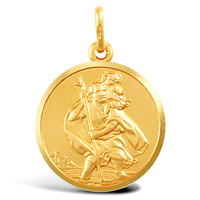 9ct Yellow Gold St Christopher Pendant 005
