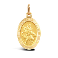9ct Yellow Gold St Christopher Pendant 011