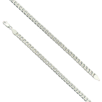 Sterling Silver Chain 51cm/20in open diamond-cut curb