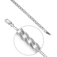 Sterling Silver Chain 51cm/20in medium chamfered diamond-cut curb