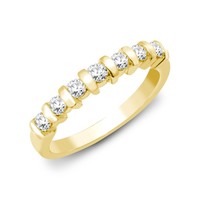 9ct Yellow Gold Diamond 0.40ct  Bar Set Ring