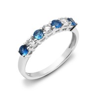 18ct White Gold & Diamond-0.33ct Sapphire -0.45ct 1\2 Eternity Ring