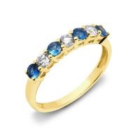 18ct Yellow Gold Diamond-0.33ct Sapphire-0.45ct 1\2 Eternity Ring