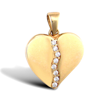 9ct Yellow Gold Heart Charm With Cubic Zirconias