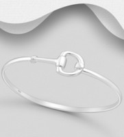 Sterling Silver Horse Snaffle Bangle 01