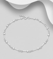 9.5"-10" Sterling Silver Ball Anklet