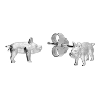 Sterling Silver Earrings Mini pig stud