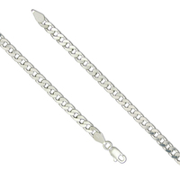 Sterling Silver Bracelet 9" Flat Curb