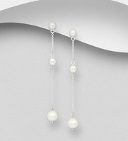 Sterling Silver Stud Earrings with Freshwater Pearls