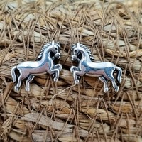 Sterling Silver Galloping Horse Stud Earrings