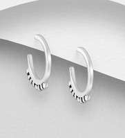 Sterling Silver Small Open Hoop Stud Earrings