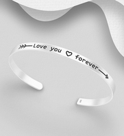 Sterling Silver "Love you forever" Bangle