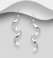 Sterling Silver Twirl Hook Earrings