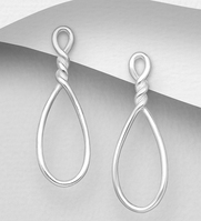 Sterling Silver Pear-Shape Stud Earrings