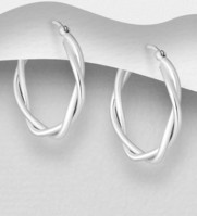 Sterling Silver Criss Cross Hoop Earrings