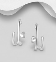 Sterling Silver Tube Stud Earrings