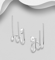 Sterling Silver Tubular Stud Earrings