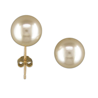 9ct Gold Earring 8mm simulated pearl stud