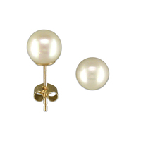 9ct Gold Earring 6mm cultured pearl stud
