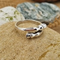 Sterling Silver Adjustable Ring Featuring Horse Leg and Hoof