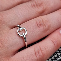 Sterling Silver Horse Snaffle Ring 03