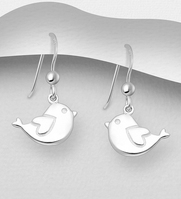 Sterling Silver Bird Hook Earrings