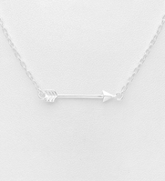 Sterling Silver 17.5"-18.5" Arrow Necklace