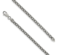 Sterling Silver Bracelet 8.25in oxidised curb